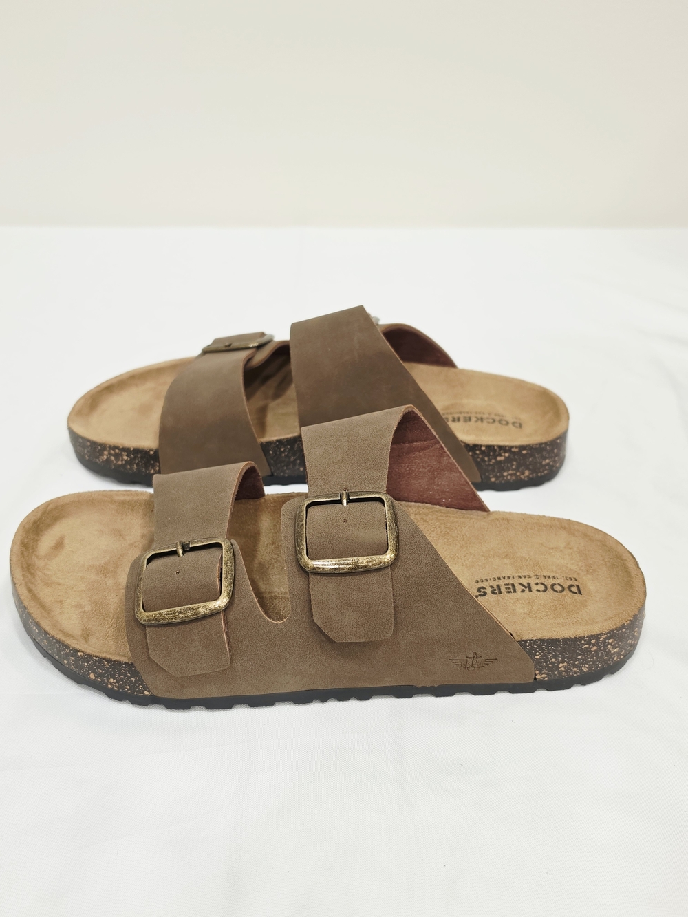 Dockers Brown Double-Buckle Cork Footbed Sandals - Picture 3 of 8